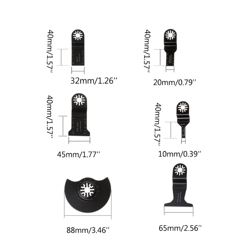 6 шт. пилы Осциллирующий многофункциональный инструмент Аксессуары Комплект для FEIN BOSCH