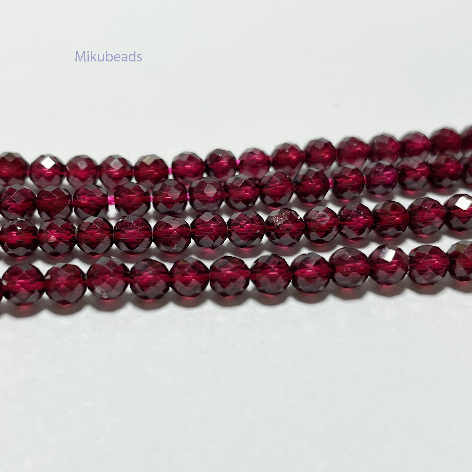 Natural AAA Brazil Red Garnet 4mm Faceted Round Beads Shinny Stone For Jewelry Making DIY Bracelet Necklace Strand Woman 5