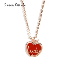 

Genuine s925 Sterling Silver Exqusite Christmas Peace Fruit Pendant Red Agate Lucky Fashon Necklace for Women Fine Jewelry Gifts