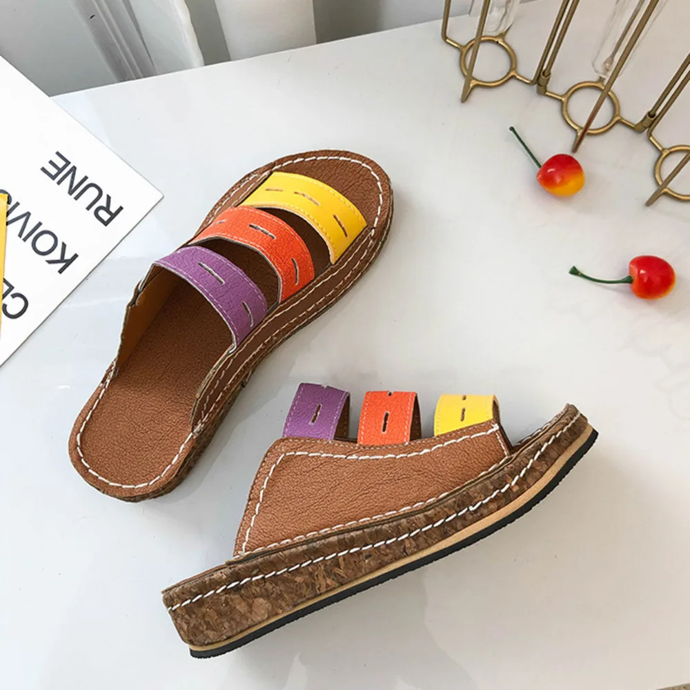 

Summer New Mother Sandals Soft Bottom Anti-skid Middle-aged Fashion Woman Sandals Flat Comfortable Women's Shoes Plus Size