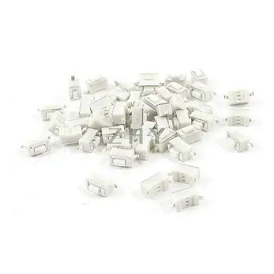 

50 Pcs SMD SMT Momentary 2 Pin SPST Tactile Switch White 6mmx3mmx4.3mm