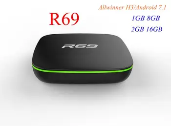 

5pcs R69 Smart TV Box Android 7.1 Allwinner H3 Quad Core 1GB/8GB 2GB/16GB 2.4G WIFI 1080P HD Support 3D Movie Media Player