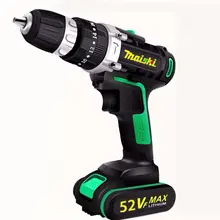 Германия 52 в Беспроводная Дрель двухскоростная литиевая электрическая ударное воздействие дрель домашняя ручная электрическая дрель пистолет дрель электрическая шуруповерт