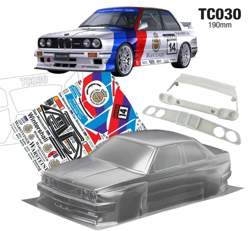 3 стиля E30 M3 316 Sport Evolution 1/10 drift RC PC корпус 190 мм ширина прозрачный чистый Без окрашивания для hsp yokomo mst Tamiya - Цвет: A