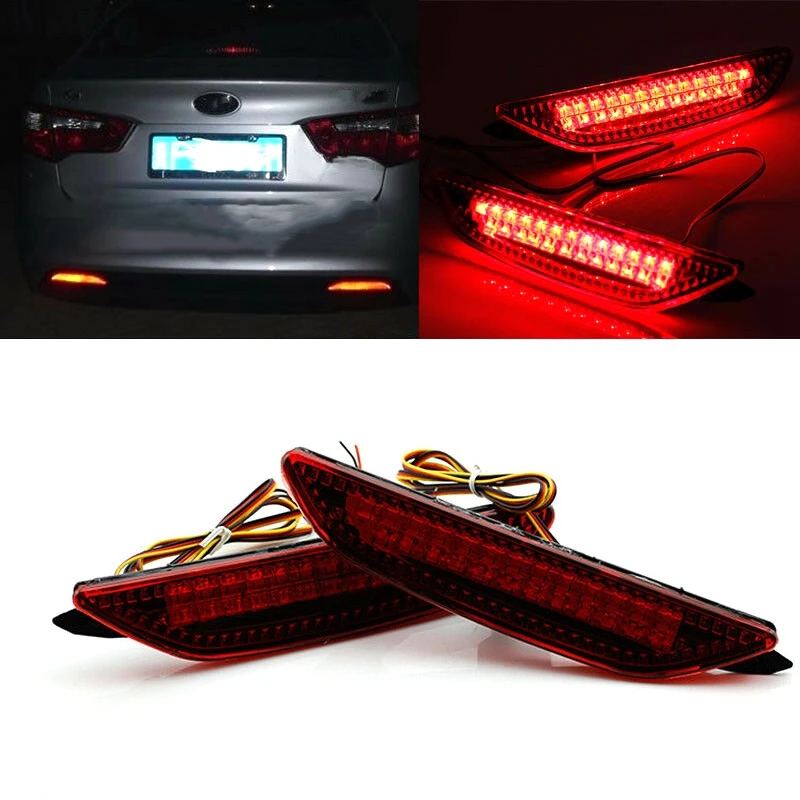 Car Rear Bumper Reflector Brake Lights Tail LED Warning Lights