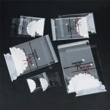 

100pcs Clear Self Seal Adhesive Poly Bags 7x7 10x10 12x16 15x18 16x20cm Transparent Lace Bow Plastic Opp Jewelry Package Bag