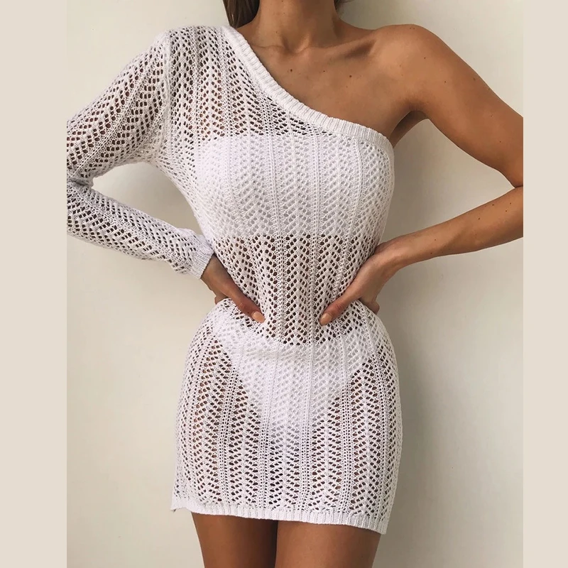 one shoulder dress cover up