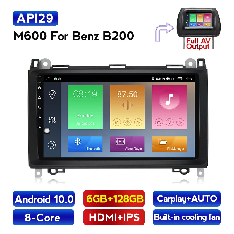 Автомагнитола DSP IPS Android 10 2din для Mercedes Benz B200 A B Class W169 W245 Viano Vito W639 Sprinter W906 | Автомобили