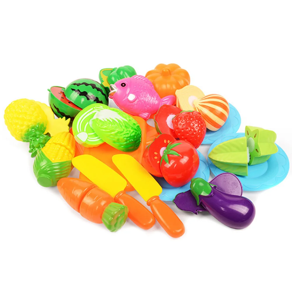 A 20 pcs New Play Fruit Kit for Kids Vegetable Set Roleplay Toddler Playhouse Game for Children - Цвет: A 20 pcs