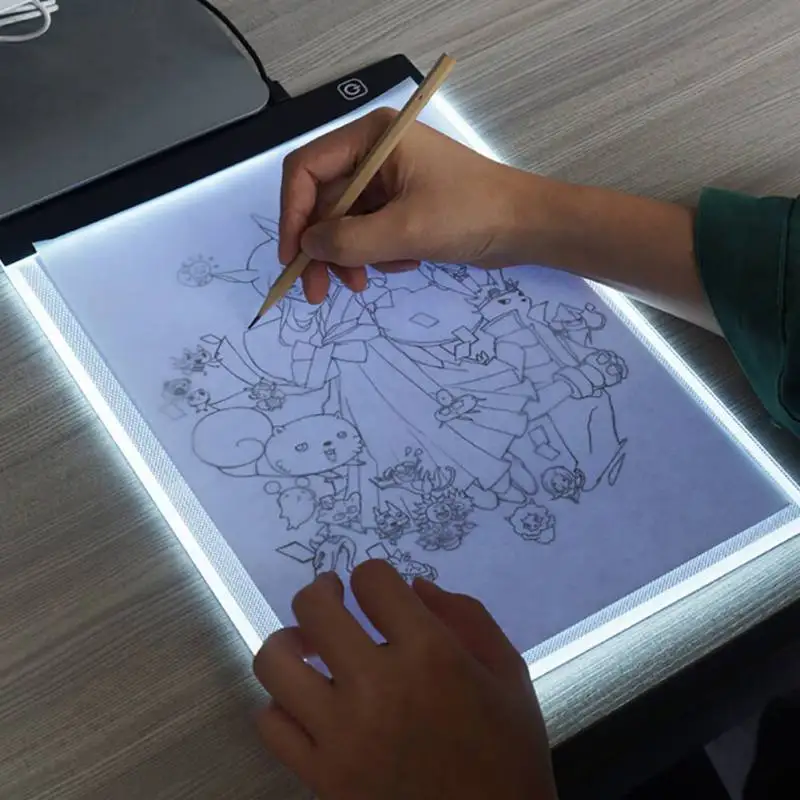  USB Plug LED Copy Table DIY Picture Luminous Penetrating Table for Kids Gifts Light Adjusting A4 Si