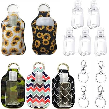 

3pcs/set Portable Hand Sanitizer Holder Keychain with 30ml Refillable Bottles Perfume Bottle Holder Travel Outdoor Key Chain