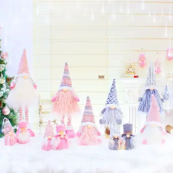 

Handmade Retractable Christmas Faceless Santa Gnome Plush Doll Ornaments Decor B85C