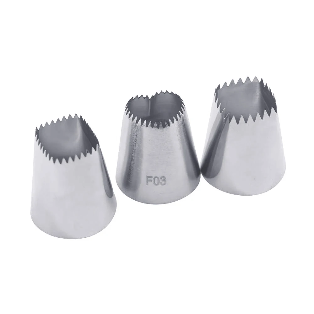 3PCS Heart Shape Big Nozzles For Cake Cream Piping Tips Square Nozzles Icing Piping Cookie Cupcake Cake Decorating Tips cake decorating tip set