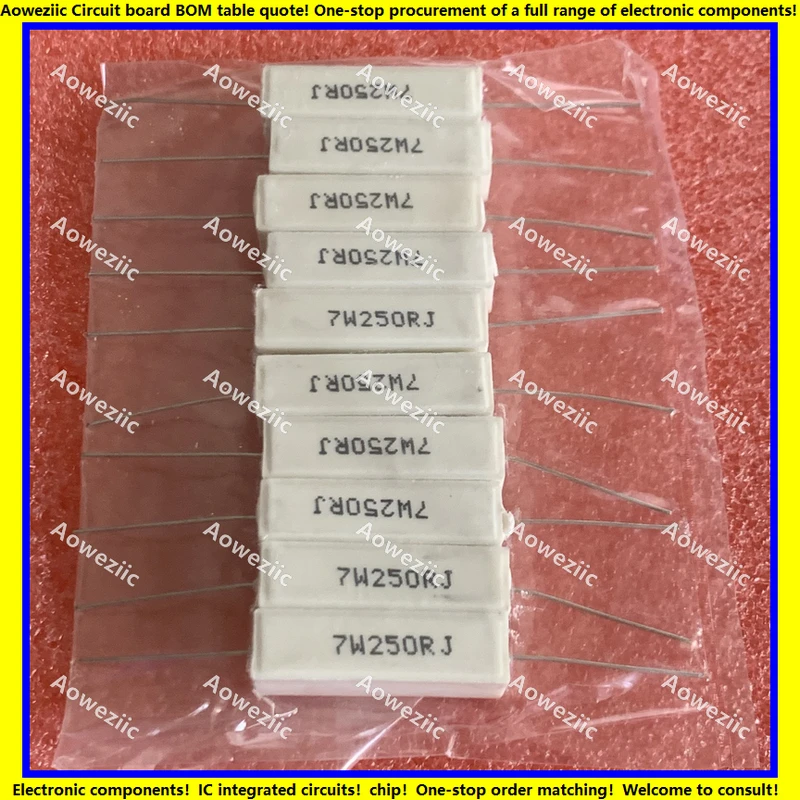 

10 шт./лот 7W250RJ 7W250ΩJ RX27-1 SQP горизонтальная цементного сопротивление 7W250ohm керамическое сопротивление точность ± 5% Мощность сопротивления