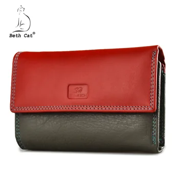 

Beth Cat 2020 New Wallet Women Genuine Leather Wallets Female Coin Purse Short Deisgner Wallet Lady Magnetic Buckle Clutch Bag