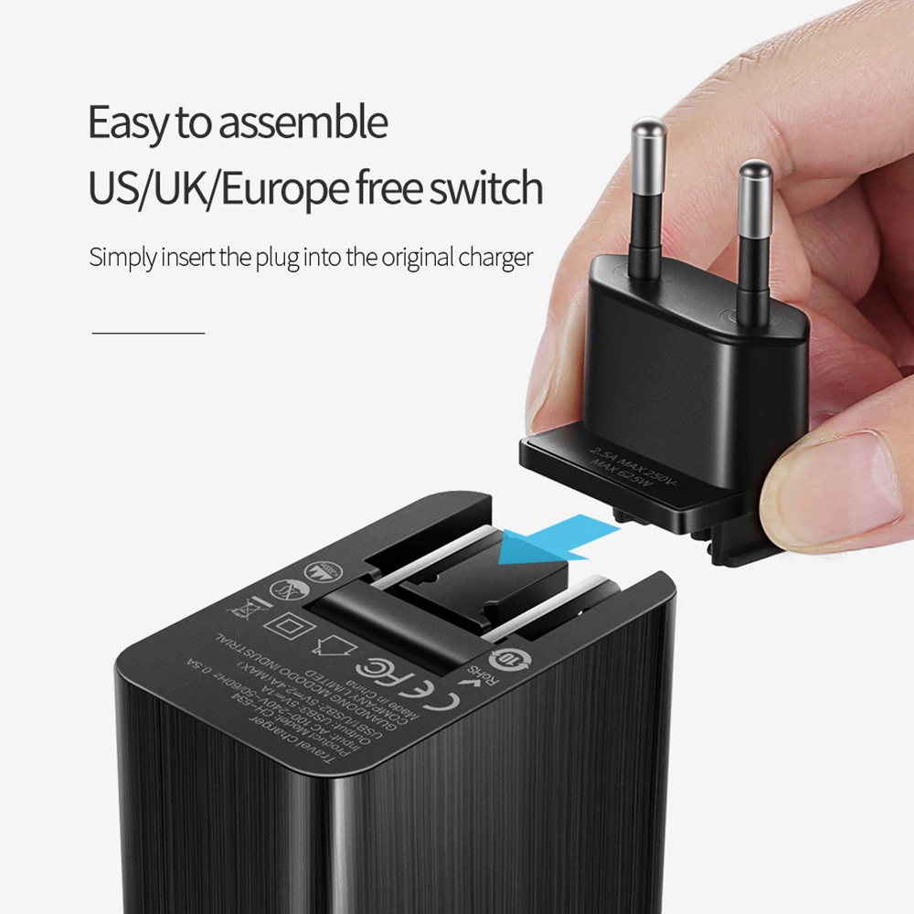USB зарядное устройство Mcdodo EU/US/UK 3 в 1 Универсальный дорожный мобильный телефон