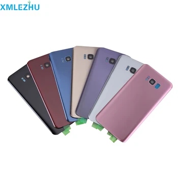 

10Pcs Rear Battery Door Case For Samsung Galaxy S8 G950 S8+ S8Plus G955 Back Glass Housing Cover+Camera Glass Lens Frame