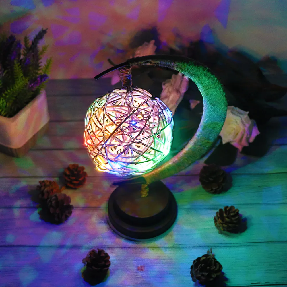 Colorful Light Изделия ручной работы светодиодный ночной Светильник Луна подвесной светильник в стиле ретро декоративная настольная лампа на день рождения Рождественские подарки Свадебная вечеринка украшения - Испускаемый цвет: Colorful Light