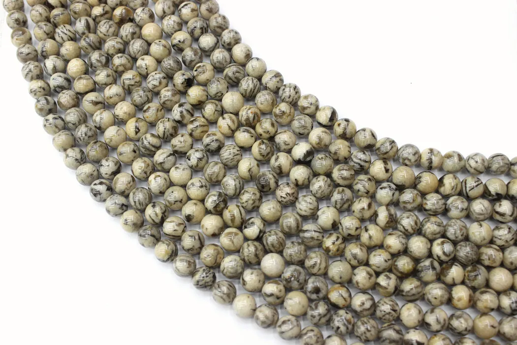

Natural Long Lace Graphic Feldspar Jaspers Round Loose Beads Strand 6/8/10/12MM For Jewelry DIY Making Necklace Bracelet
