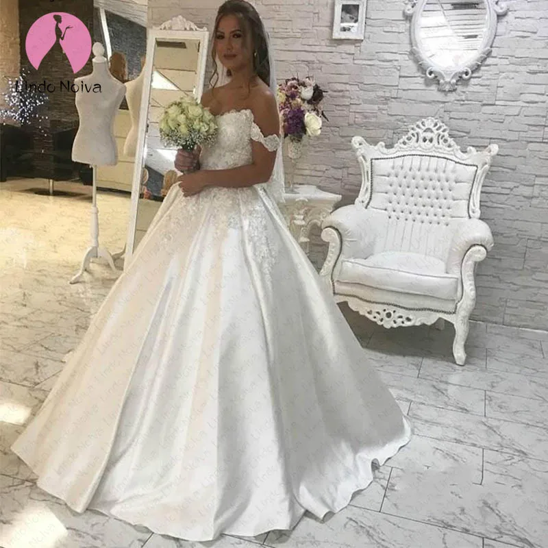 Robe De Mariee Peincess бальное платье Свадебные платья с открытыми плечами вечерные платья с кружевами и аппликациями Свадебные платья Vestido De Noiva