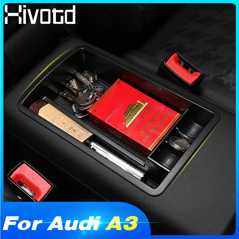 Hivotd для Audi A3 Автомобильная центральная консоль подлокотник коробка контейнер для хранения большой емкости Органайзер авто аксессуары для интерьера，автотовары аксессуары для авто