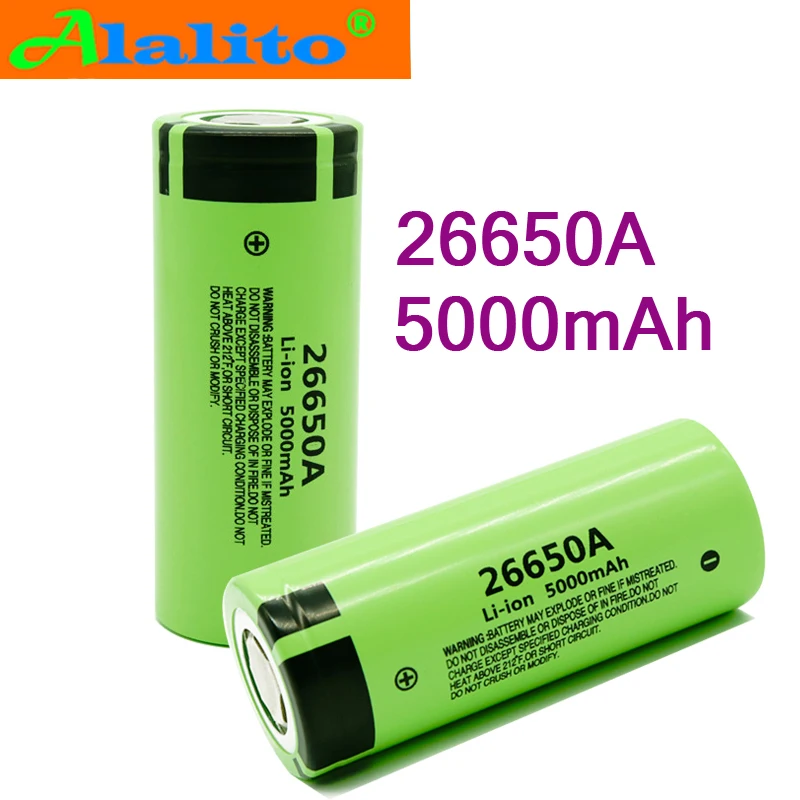 1-10 шт батарея 26650A 3 7 V 5000mAh Высокая емкость 26650 литий-ионная аккумуляторная для