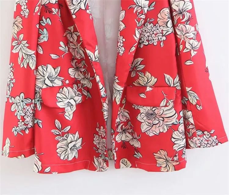 Z2018 Europe And America Summer New Style WOMEN'S Dress Versitile Fashion Floral Print Long Sleeve Suit Jacket 3068213