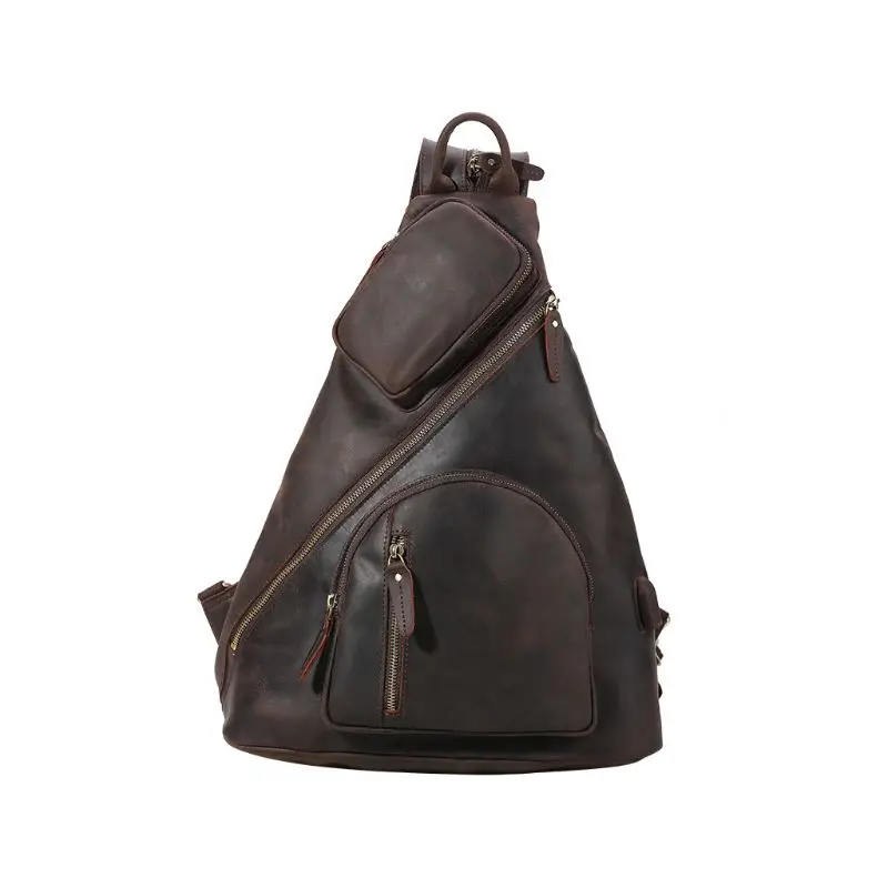 

Men Vintage Crossbody Shoulder Bag Chest Sling Backpack USB Charging Travel Sport