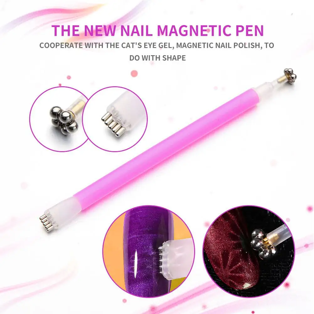 

HobbyLane 1Pc Nail Art Tools Dual Ended Stick UV Nail Gel Polish Magnetic Pen Picker Nail Art Decoration Nail Manicure DIY Tools