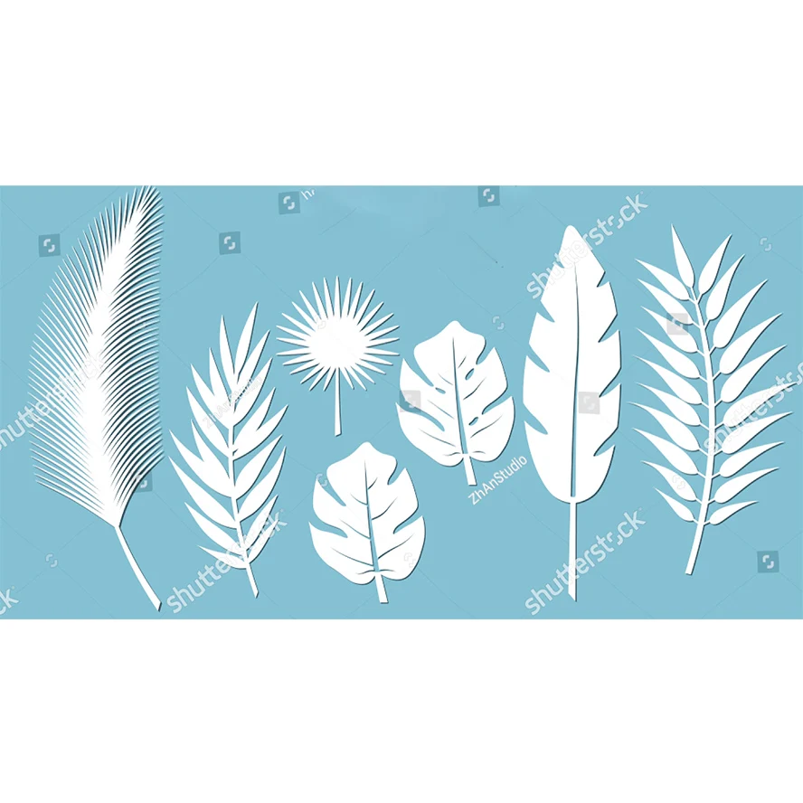 

7 шт., декоративные трафареты с разными листьями