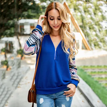 

FADZECO 2019 Winter Sweater Fashion Knitting Casual Sweaters Warm Zipper Pullovers Women V -neck Tops Winter Coat