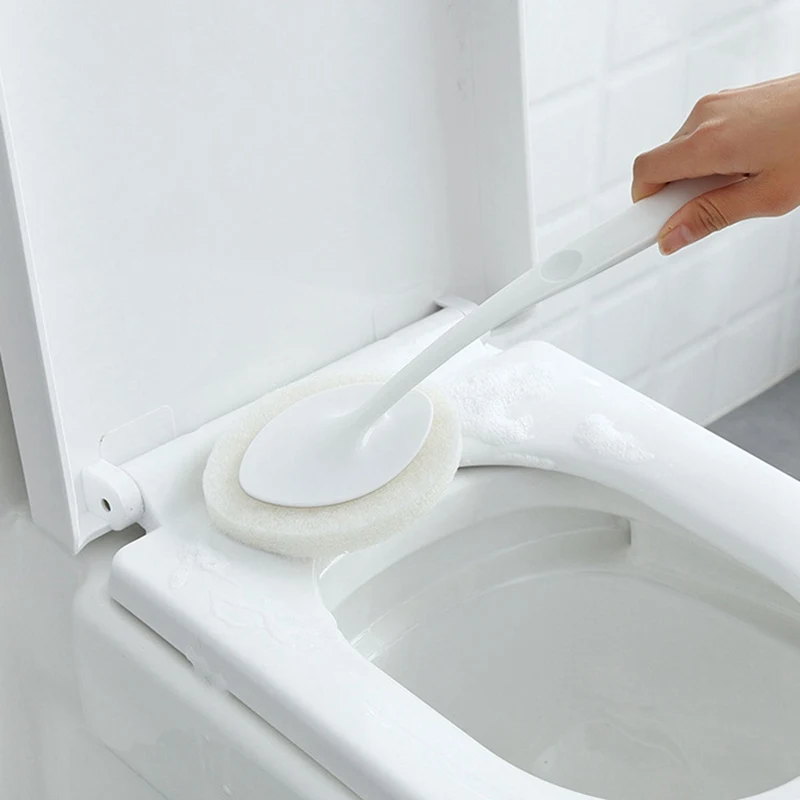 1pc Hand-held Sponge Cleaning Brush Bath Brush Ceramic Tile Kitchen Descaling Pot Brush Floor Brush Replaceable Sponge