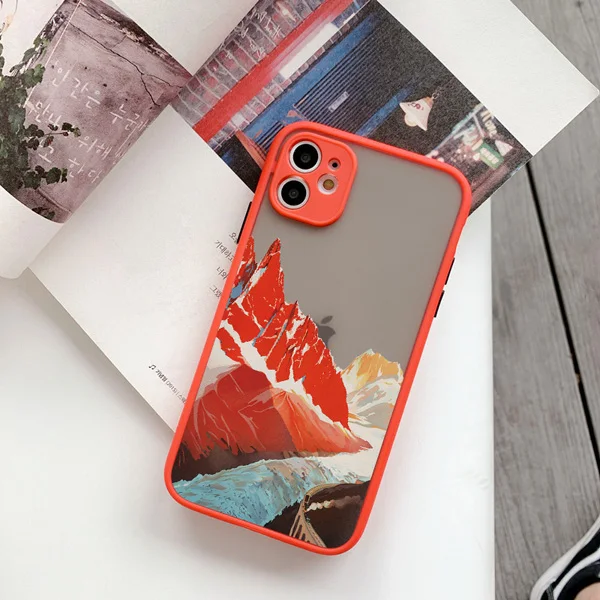 Ästhetische Kunst-Handyhülle mit Bemaltem Berglandschaftsmuster für iPhone 17 16 11 12 13 14 15 Pro Max 15 14 Plus Mini X XR XS Cover – Detail 15