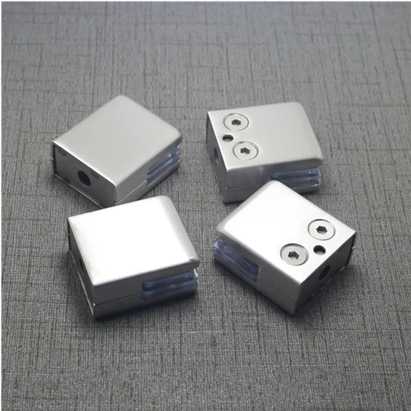 Stainless Steel Clips Glass Shelf Clamp Holder 4Pcs Stainless Steel Square Clamp Holder Bracket Clip For Glass Shelf Handrails