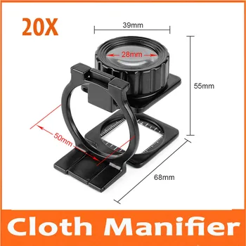 

20X Metal Jewelry Phone Repair Folding Cloth Magnifier Circuit Boards Textiles Pocket Magnifying Glass with Reading Scale 0.1cm