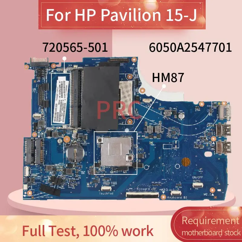 Материнская плата для ноутбука HP Pavilion 15-J материнская 6050A2547701 HM87 DDR3 720565-501 720565-601 |