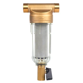 

System Water Filter Household Mesh Copper Spin Down Brass Valve Cleaner Tap