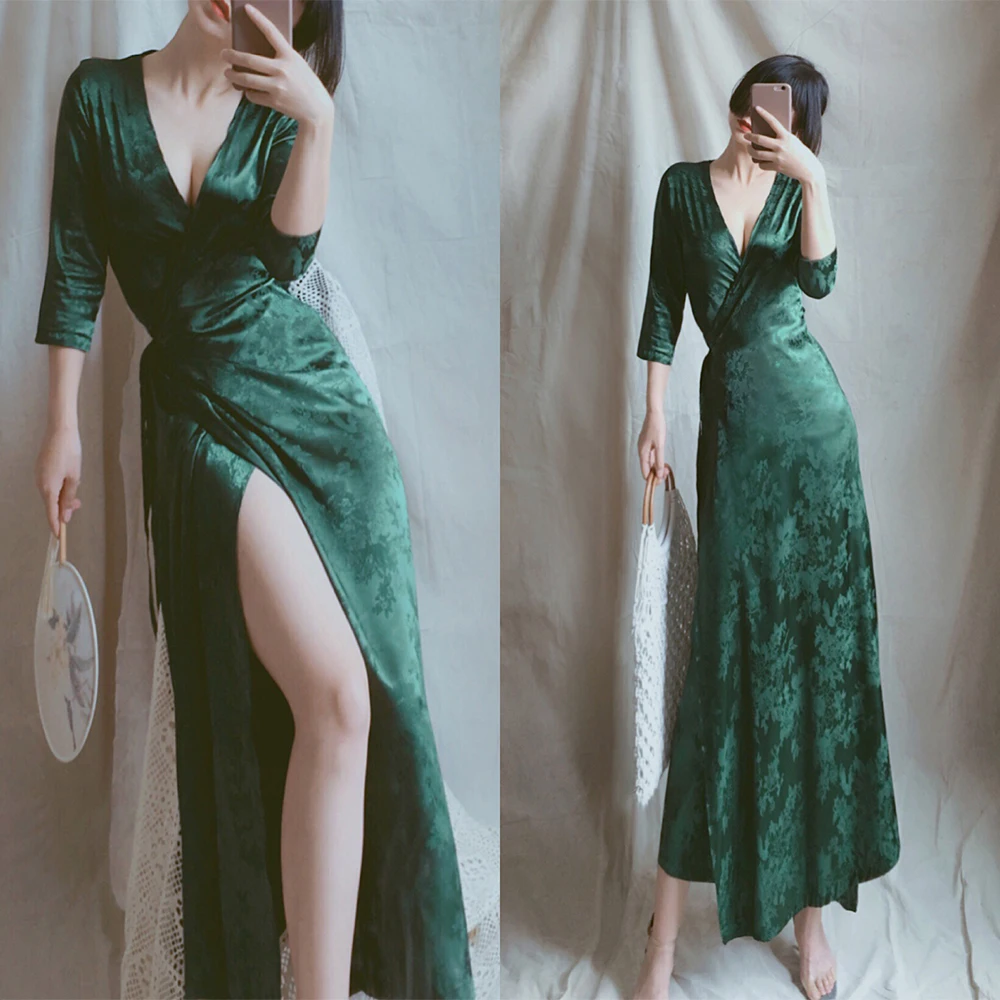 dark green one piece dress
