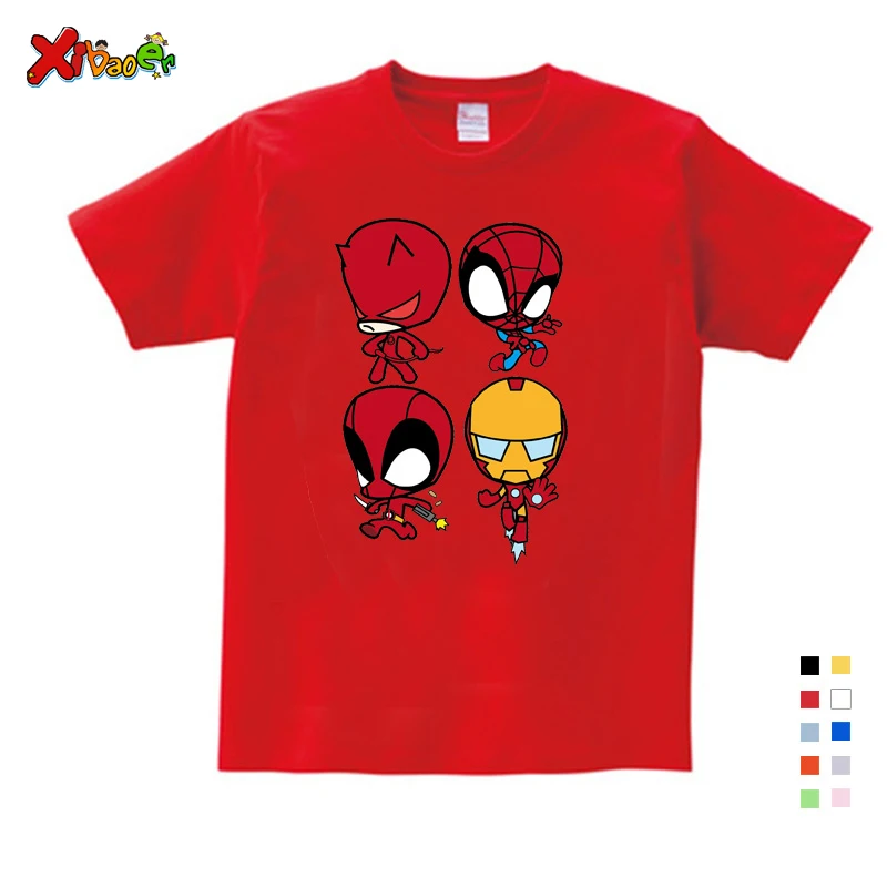 Г. Одежда для мальчиков, толстовки с капюшоном с Суперменом, Бэтменом, человеком-пауком, капитаном Америка, Халком, Железным человеком От 2 до 8 лет для мальчиков и девочек - Цвет: T-shirt