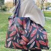 Large size nylon women's shopper reusable foldable bag shopping bag handbag environmental bag out shoulder bag ► Photo 3/6