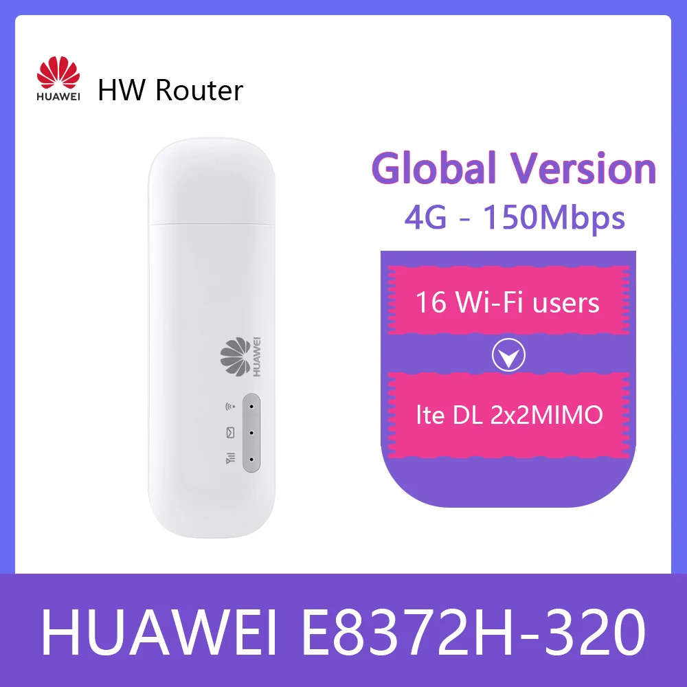 Разблокированный HUAWEI E8372h-320 4G LTE USB модем 150 Мбит/с Мобильная точка доступа Wi-Fi с