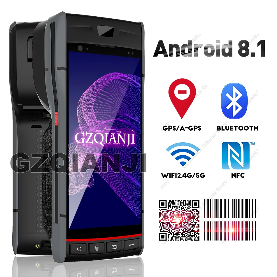 Новый Android 8 1 принтер PDA терминал с 1D 2D сканер штрих кода honeywell считыватель прочный