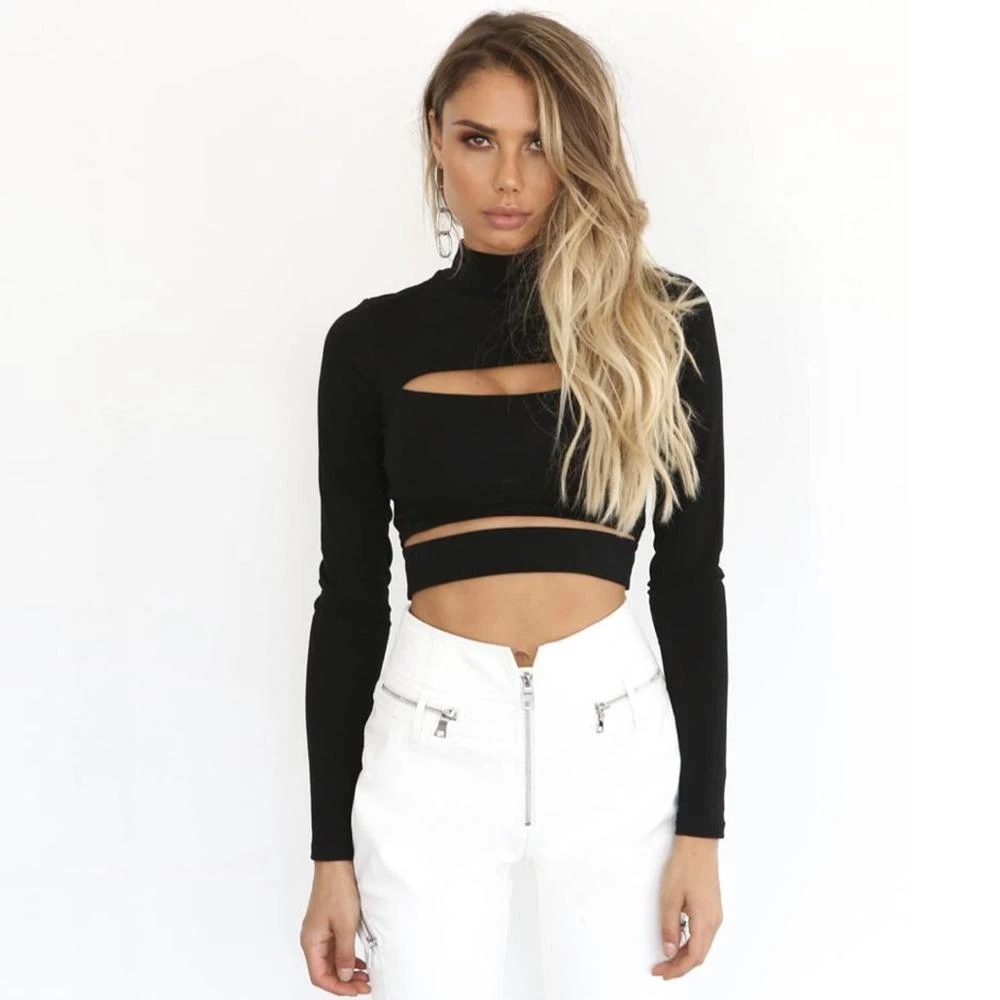 chest cut out crop top