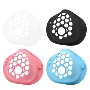 

14pcs 3D Adults Reusable Face Masks Brackets Insert with Drinking Straw Hole Internal Support Holder Frame