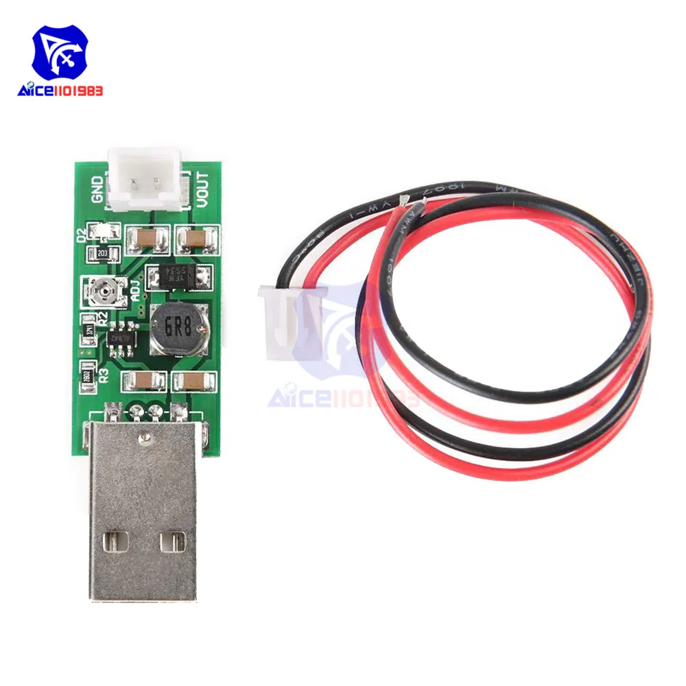 

diymore Mini 7W USB DC 5V to 6V 9V 12V 15V Adjustable Step-up Board DC-DC Boost Converter Voltage Regulator Module with Wire