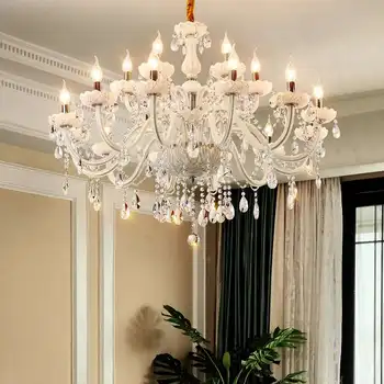 

Modern White Crystal Chandelier Lights Lamp Chandeliers For Living room bedroom Fixture Crystal Light Lustres de crista lighting