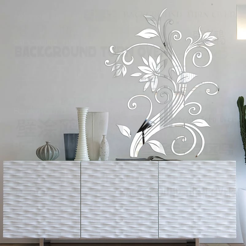Billig DIY frühling natur einzigen eleganten blume wandaufkleber für dekoration haus ecke dekorative kunst poster R219