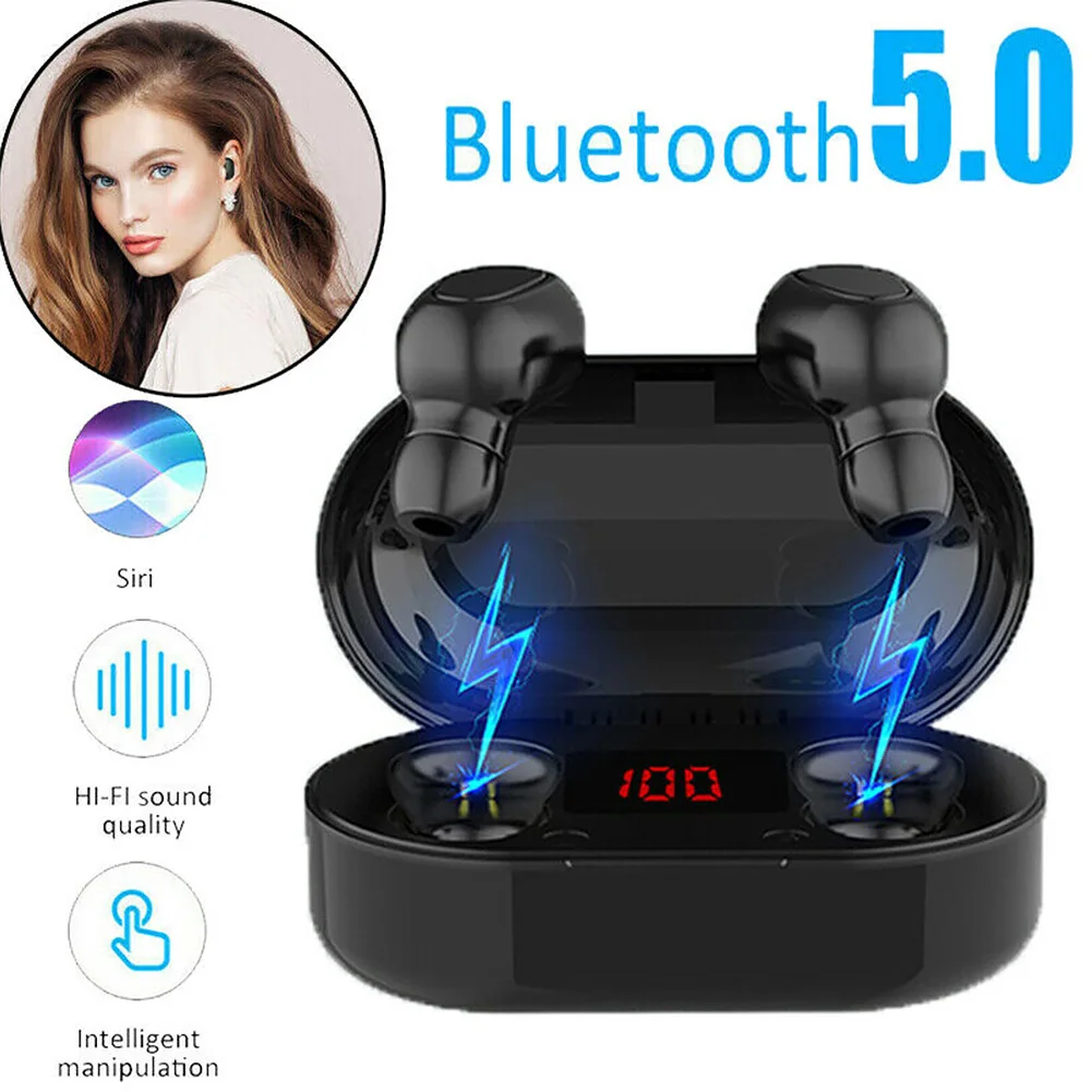 LED Power Dispaly Music Sports TWS IPX5 Waterproof Gaming HiFi Stereo Wireless Earbuds Outdoor Bluetooth 5 0 Noise Cancelling