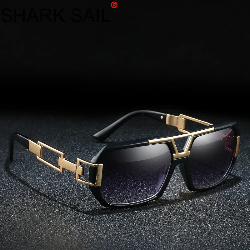 

SHARK SAIL Vintage Square Punk Sunglasses Retro Steampunk Sun Glasses For Men Women Small Metal Square Driving Glasses UV400