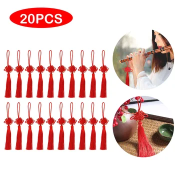 

20pcs Handmade Chinese Knot Tassel Silk Fringe Decorative Good Luck Chinese New Year Charms Spring Festival Pendant Accessories